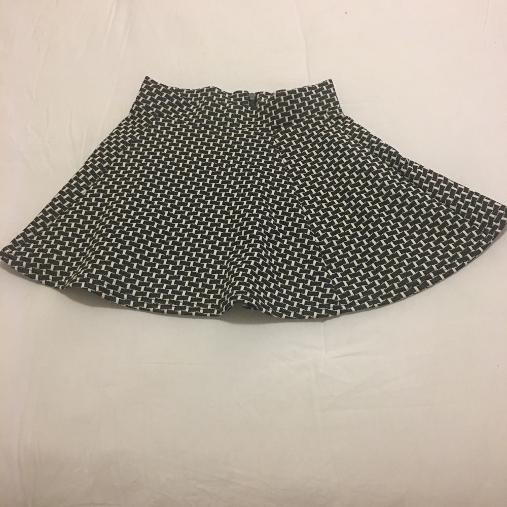 Checkered black and white school girl skirt